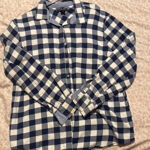 Women’s Blue and White Checkered Shirt